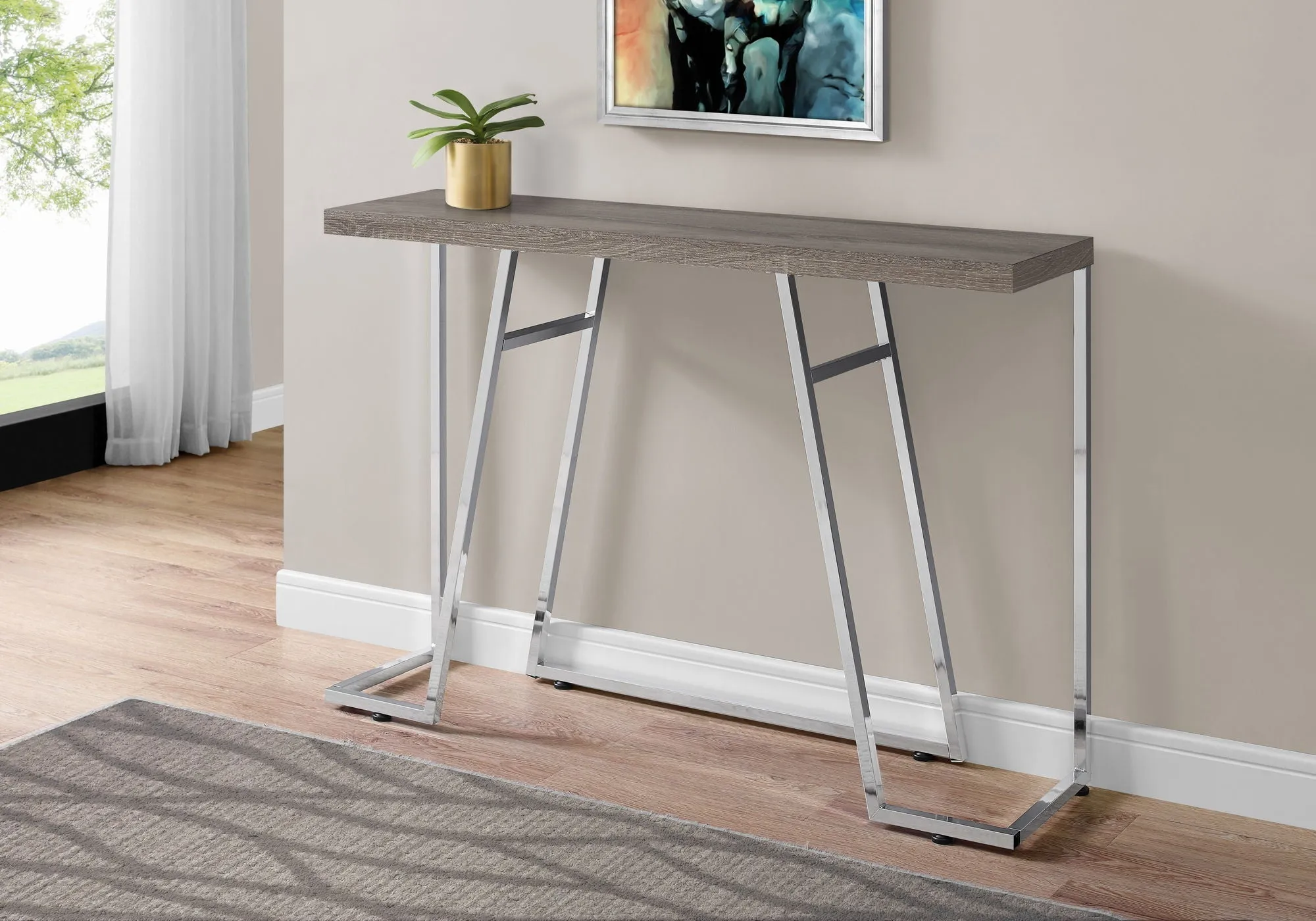 Accent Console Table For Entryway, Durable Construction - Taupe by Couch.com