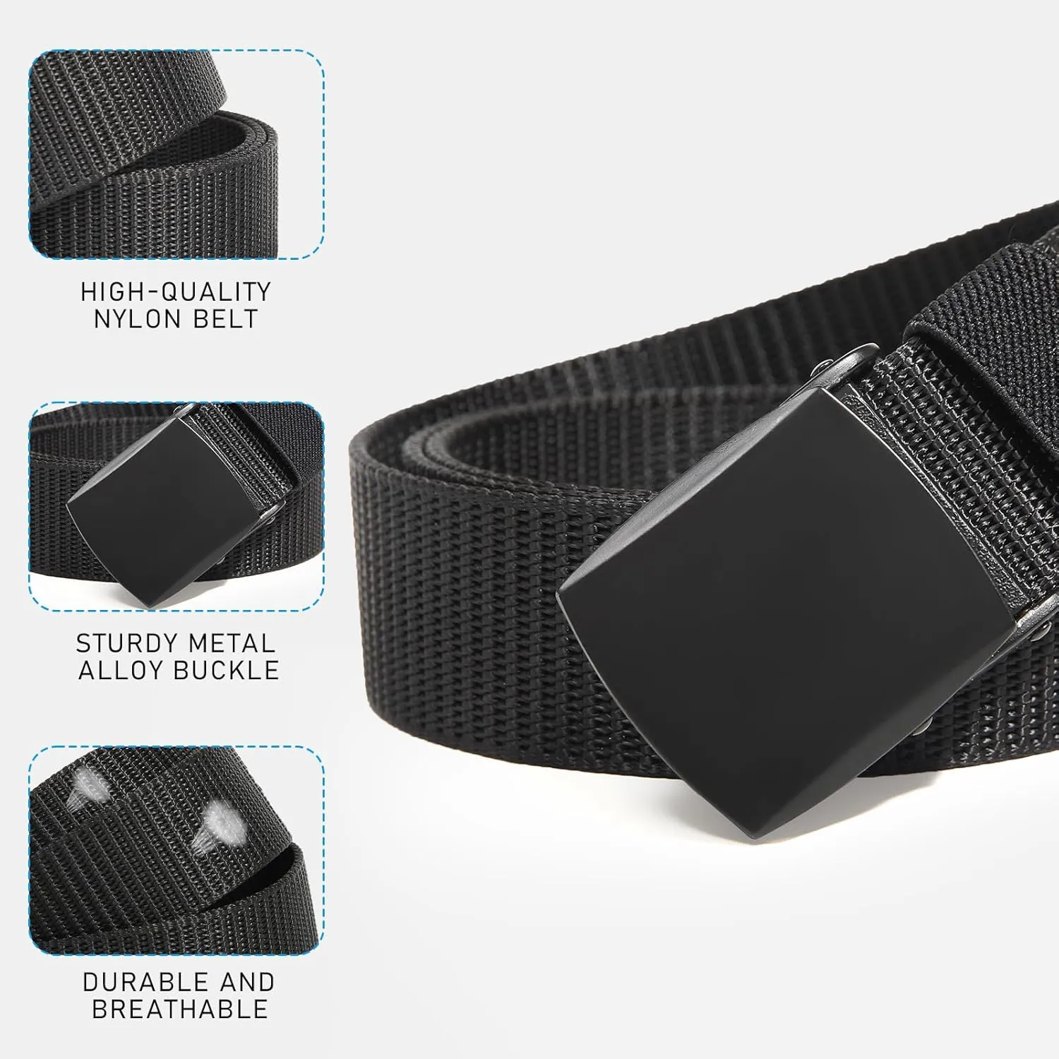 AWAYTR Nylon Boys Baseball Belt - Kids Golf Belt with Metal Buckle for Softball Pants School Uniform Jeans