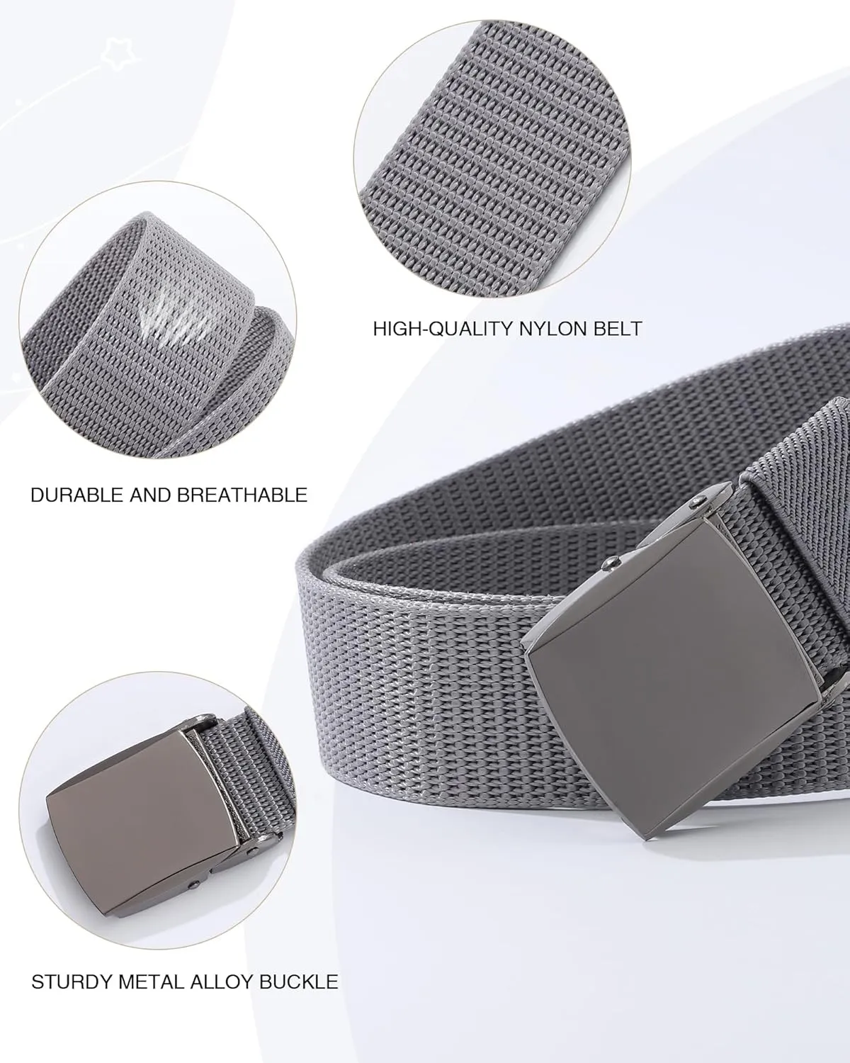 AWAYTR Nylon Boys Baseball Belt - Kids Golf Belt with Metal Buckle for Softball Pants School Uniform Jeans