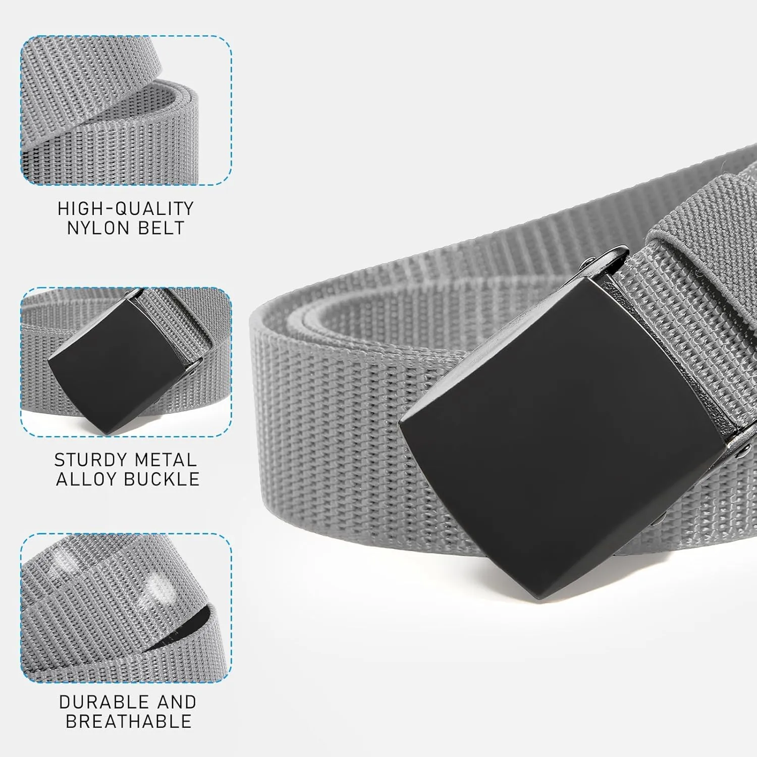 AWAYTR Nylon Boys Baseball Belt - Kids Golf Belt with Metal Buckle for Softball Pants School Uniform Jeans