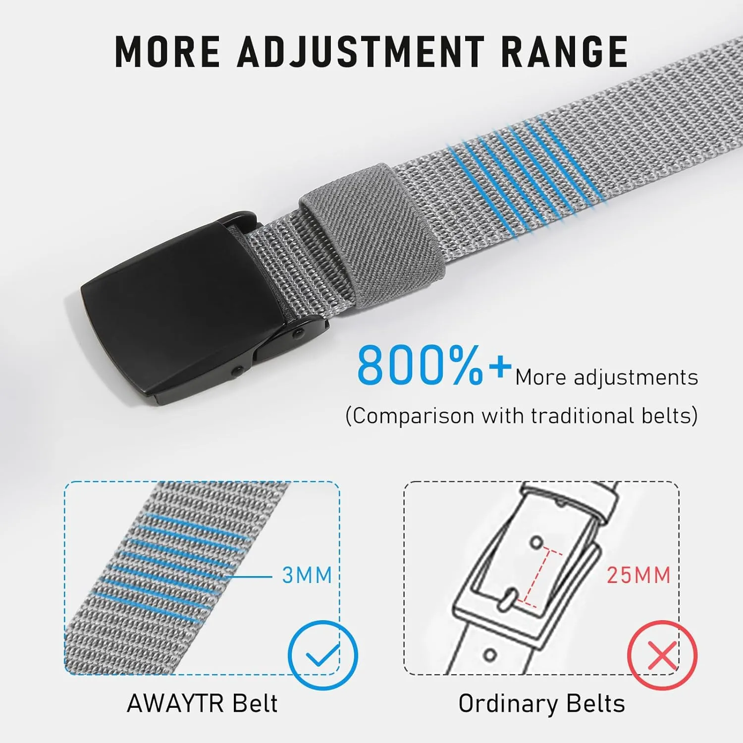 AWAYTR Nylon Boys Baseball Belt - Kids Golf Belt with Metal Buckle for Softball Pants School Uniform Jeans