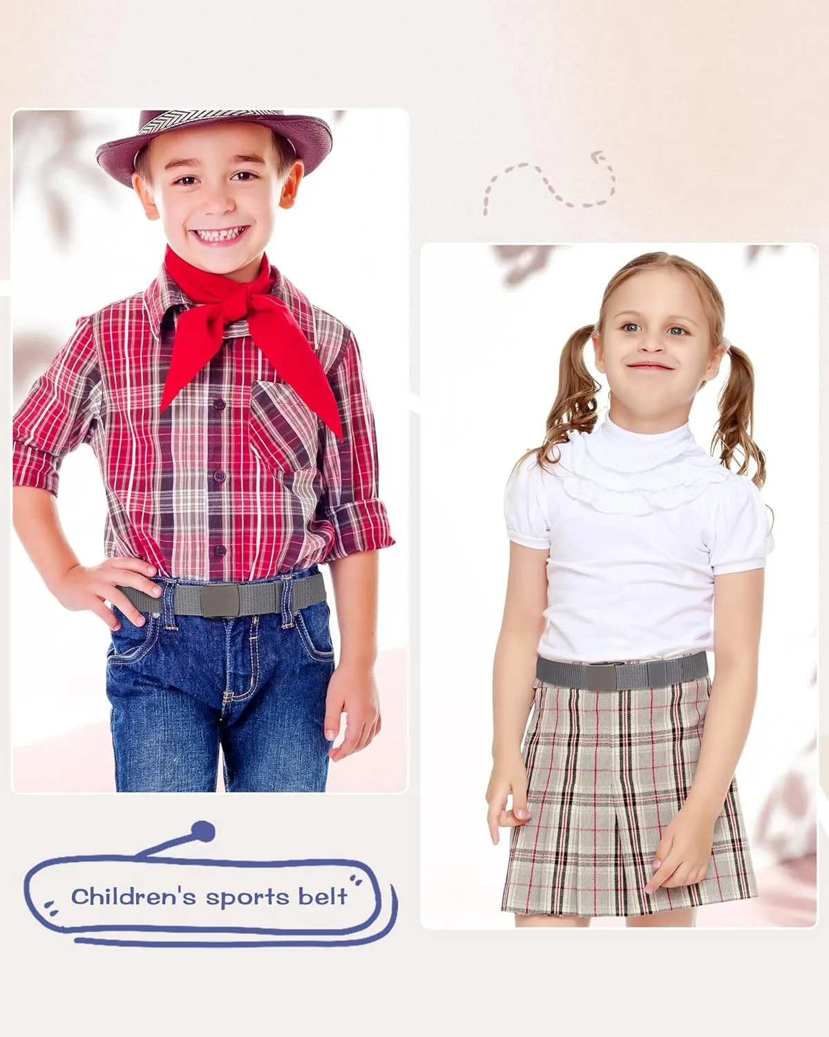 AWAYTR Nylon Boys Baseball Belt - Kids Golf Belt with Metal Buckle for Softball Pants School Uniform Jeans