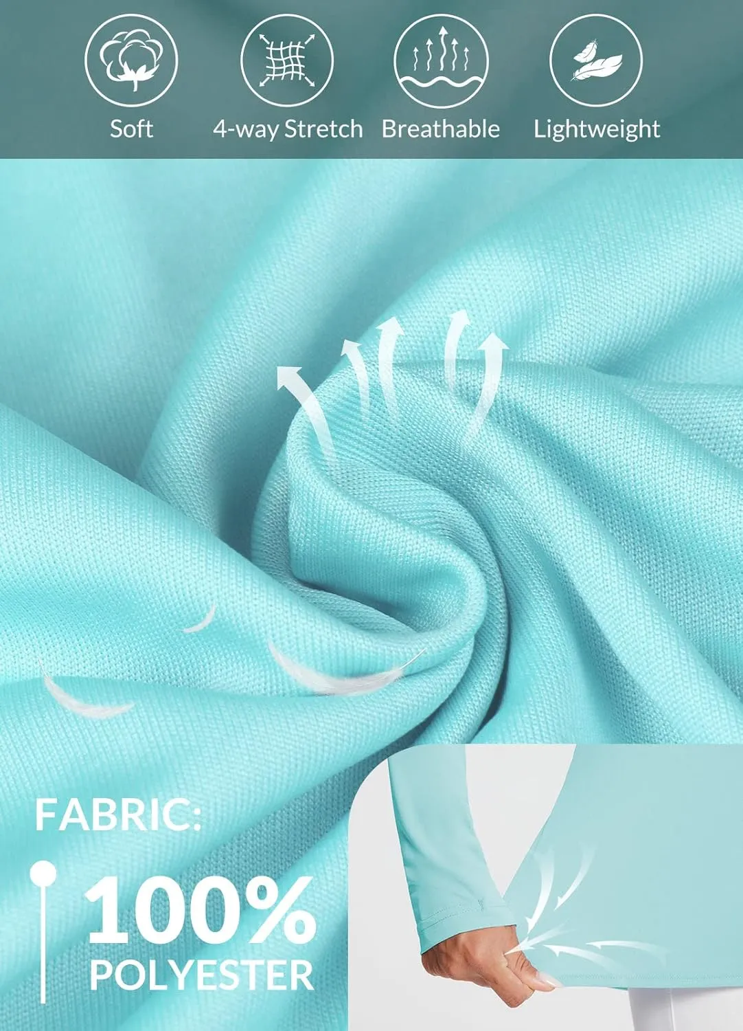 baleaf Women's UPF 50  Sun Shirts Long Sleeve UV Protection Rash Guard Lightweight Quick Dry SPF Hiking Tops Outdoor