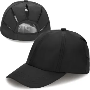 C.C Ponycap Messy High Bun Ponytail Adjustable Trucker Baseball Cap Hat