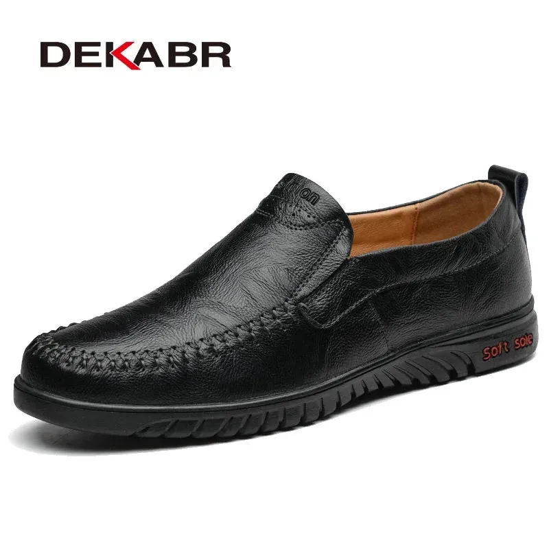 DEKABR Genuine Leather Slip-On Casual Shoes