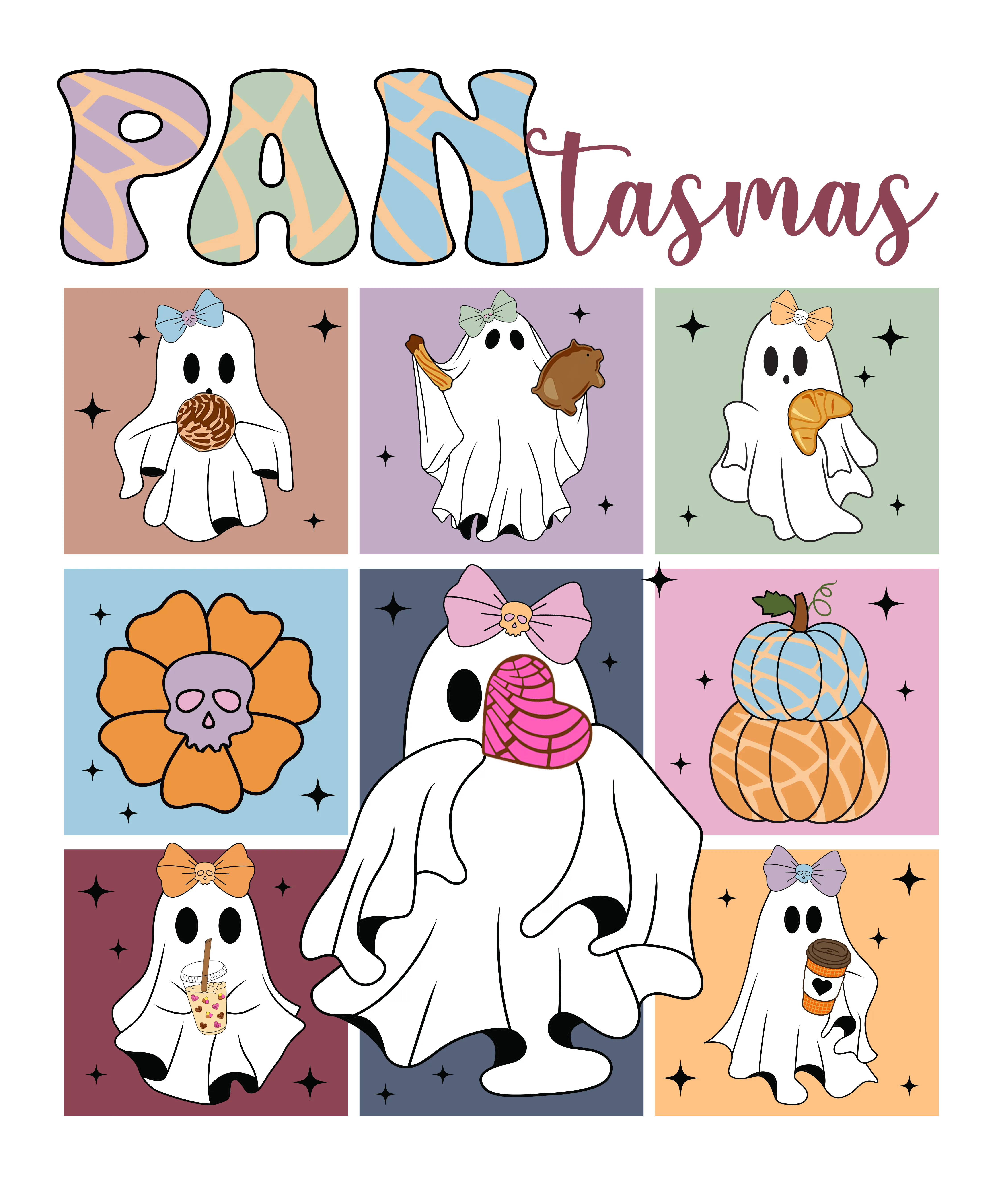 Ghosts heat transfer, press and peel, no shirt