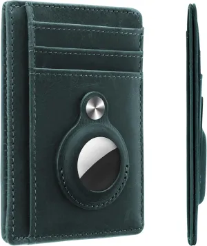 Hawanik Slim Minimalist Front Pocket Air Tag Wallet, RFID Blocking Card Holder Wallet with Airtag Holder