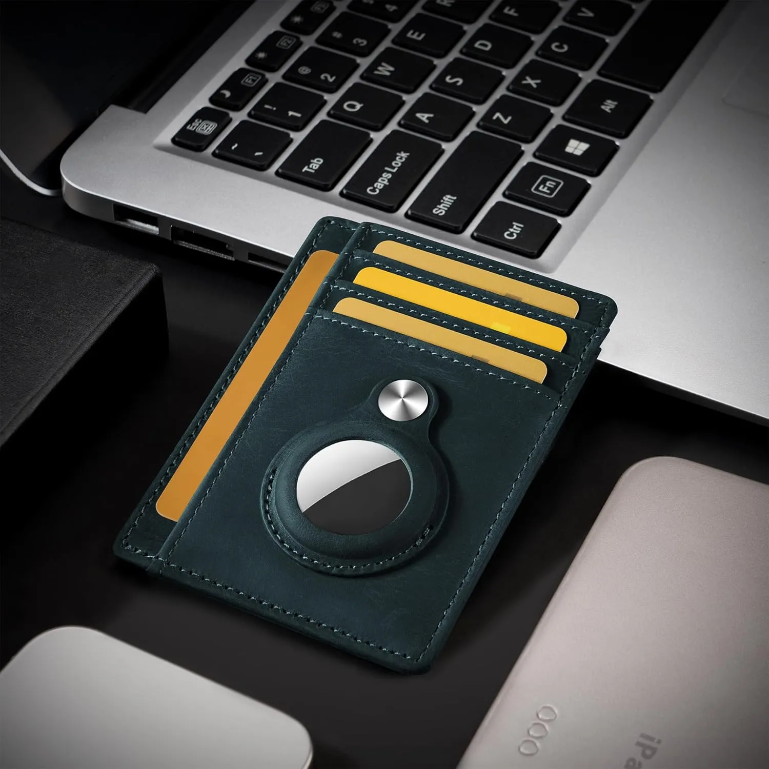 Hawanik Slim Minimalist Front Pocket Air Tag Wallet, RFID Blocking Card Holder Wallet with Airtag Holder