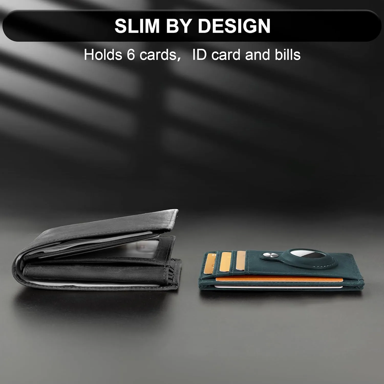 Hawanik Slim Minimalist Front Pocket Air Tag Wallet, RFID Blocking Card Holder Wallet with Airtag Holder