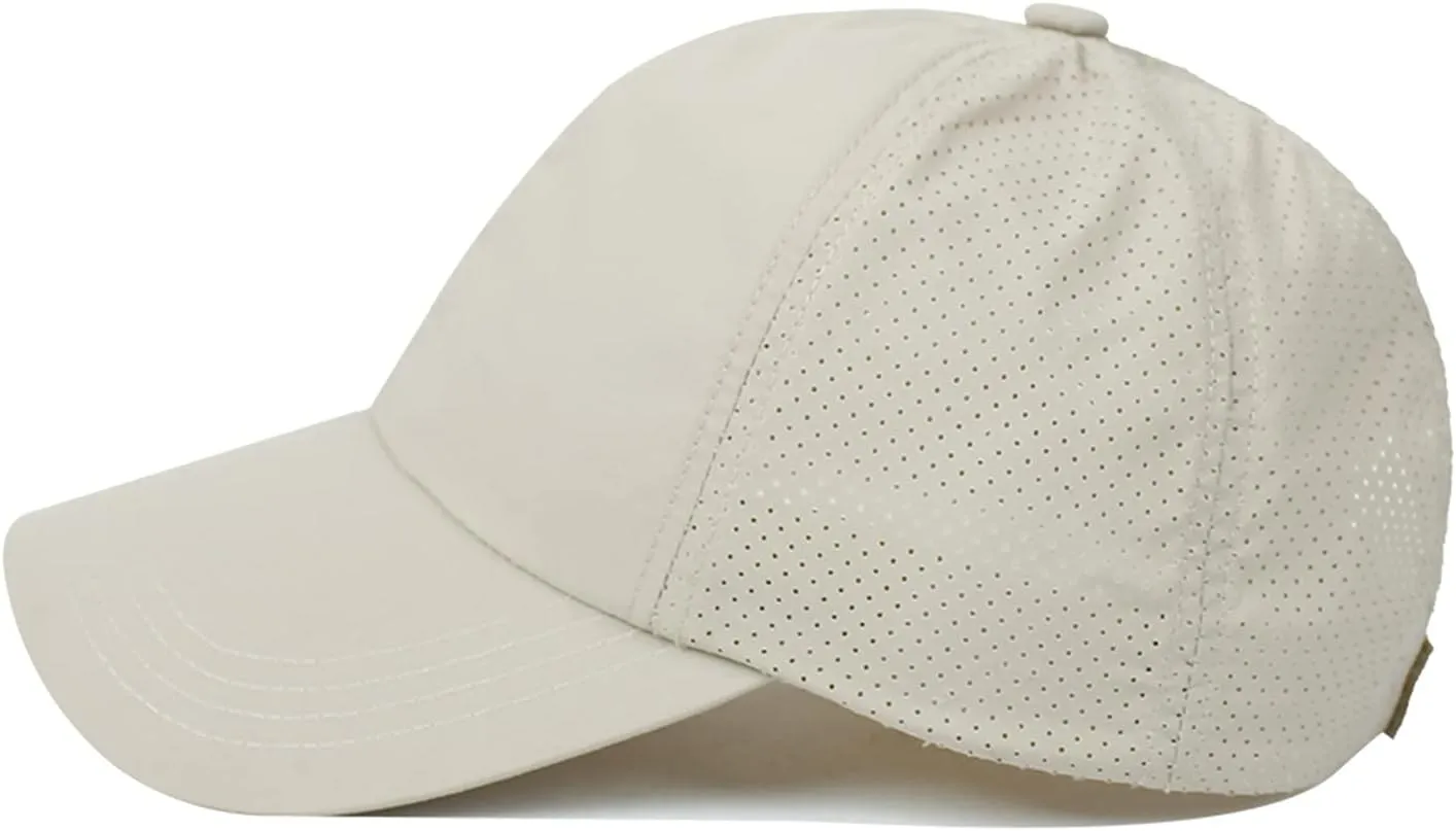 HGGE Womens Criss Cross Ponytail Baseball Cap Adjustable High Messy Bun Ponycap Quick Drying Hat