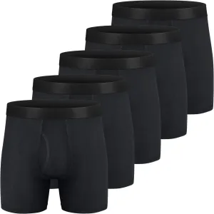 Mens Underwear Cotton Boxer Briefs Comfy Breathable 6" Underwear Tagless Wide Waistband Boxer Briefs Multipack