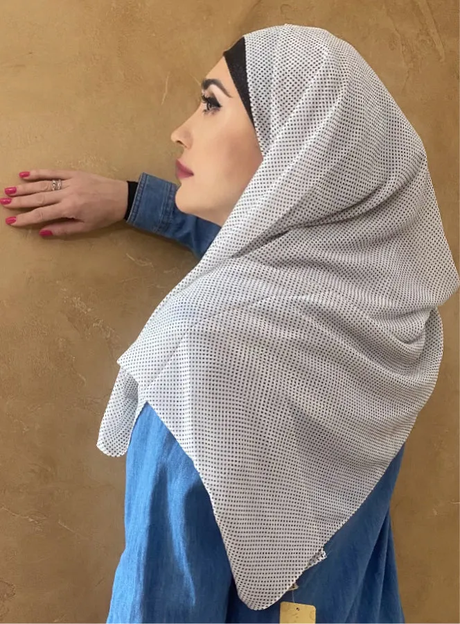 Mini Polka Dot Chiffon Shawl/Hijab