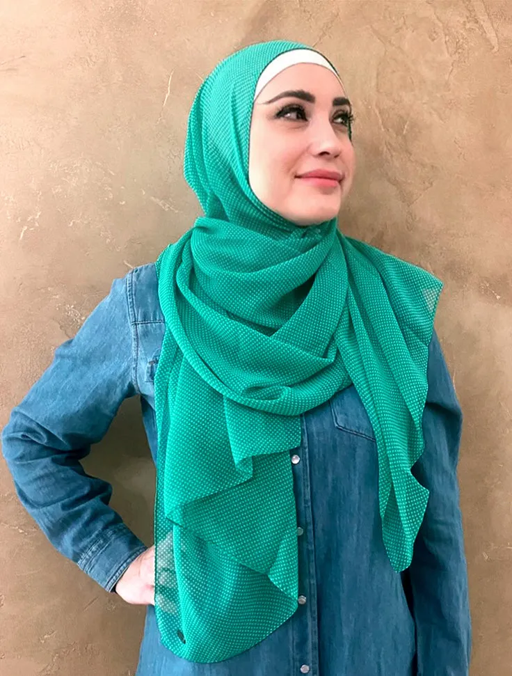 Mini Polka Dot Chiffon Shawl/Hijab